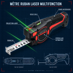 Mètre ruban laser multifonctions 5 m avec niveau à bulle