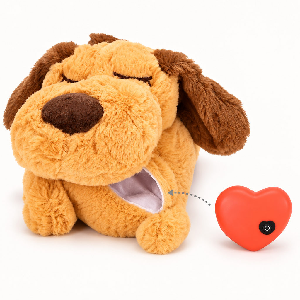 Peluche apaisante pour chien avec battements de cœur