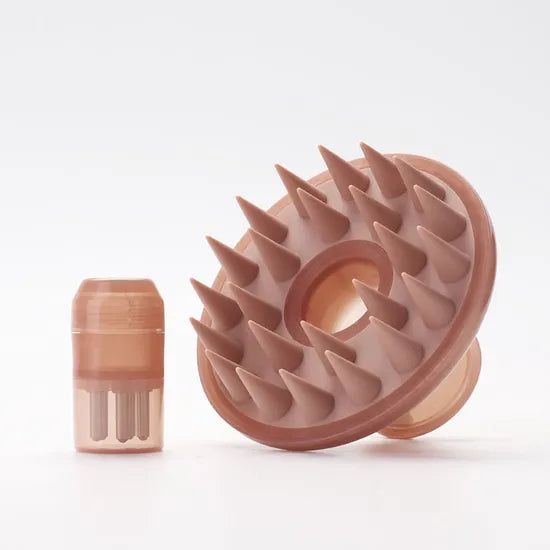 Brosse applicatrice d’huile et masseur du cuir chevelu 2-en-1