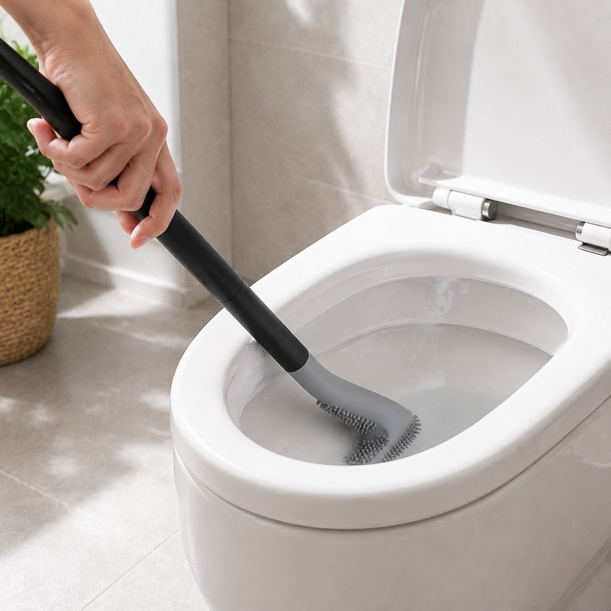 Brosse WC flexible avec support – Neklora