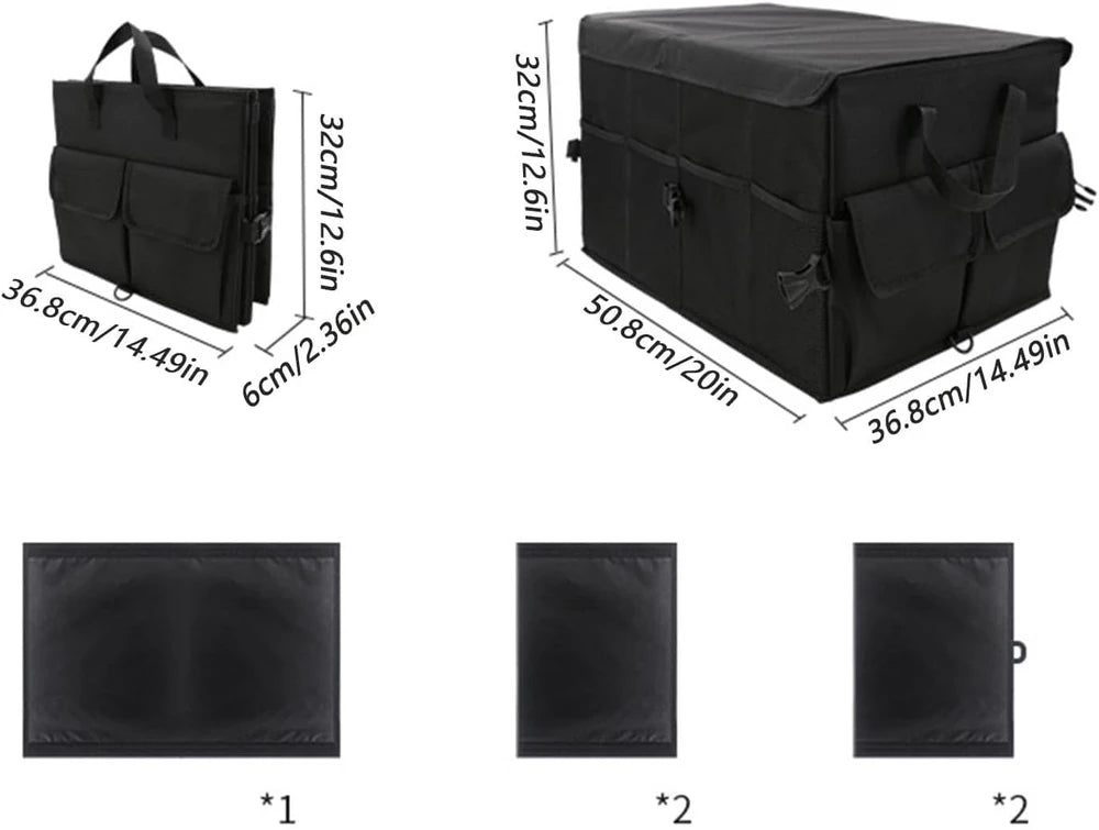 Organisateur de Coffre Voiture 55–65 L – Pliable, Renforcé et Modulable