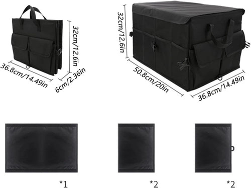 Organisateur de Coffre Voiture 55–65 L – Pliable, Renforcé et Modulable